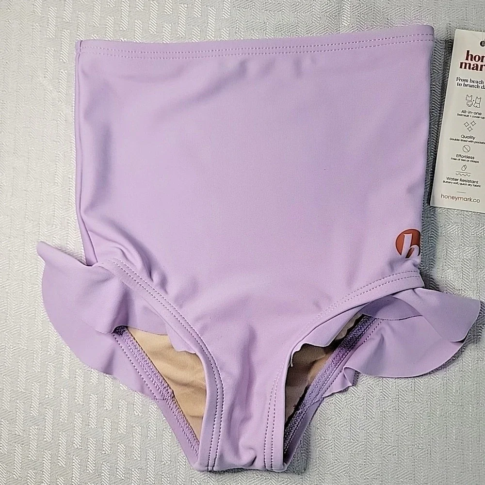Honey Mark Baby Girls‎ Lavender Ruffle Tankini Swimsuit 12M NWT 2 Piece